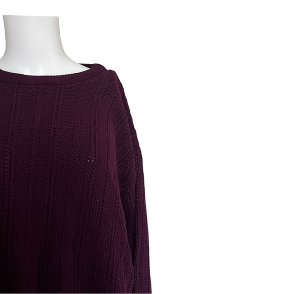 Vintage Eddie Bauer Purple Knit Sweater Cotton Oversized Mens Size Small S - Picture 3 of 6